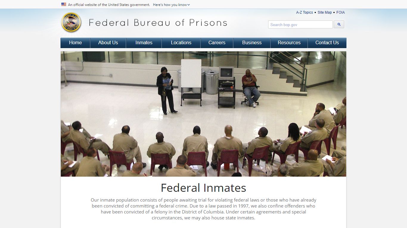 BOP: Federal Inmates - Federal Bureau of Prisons
